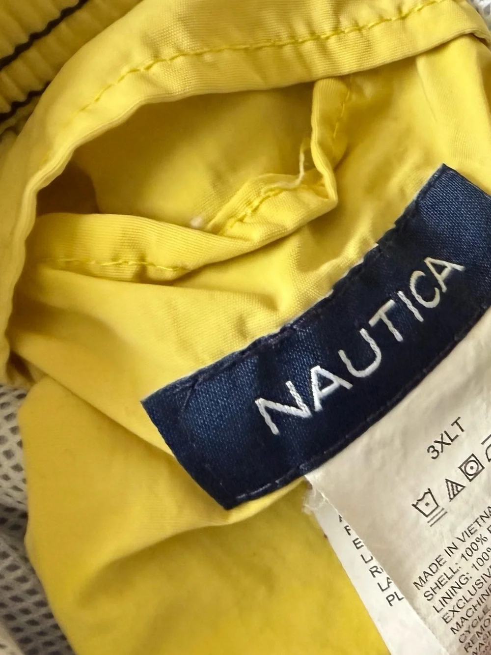 Nautica Navy Swim Trunks with Multicolored Tropical Fish, Sz 3XLT